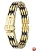 18k Goldplated and Black Polyurethane Bangle Bracelet