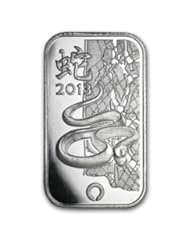 Toy: 1 oz Year of the Snake Silver Bar, AIR-TITE ENCASED, 2013 Rand .999 PURE SILVER - Rand Refinery