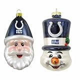 Indianapolis Colts Santa Cap and Top Hat Snowman Ornaments