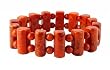 Bracelet - B174 - Coral Pillar and Round Beads - Stretch