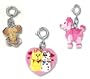 CHARM IT! Set of 3 I Love Puppy Dog Themed Charm Set with Pink Poodle, Puppy Love and Dog Charms
