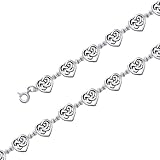 Bling Jewelry .925 Sterling Silver Celtic Knotwork Heart Bracelet