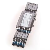 Neewer 28 Blue LED Light Digital Metal MENS WOMEN Sports Binary Watch Reviews