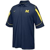 Nike Michigan Wolverines Navy Blue Stiff Arm 2008 Coaches Sideline Polo