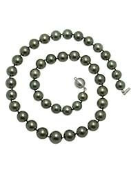 14K White Gold 18" "A+" Quality Pearl 9-11.5mm Natural Color Tahitian Necklace