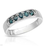 Ring With Genuine Diamonds Made of White Gold- Size 10 (Size 10)