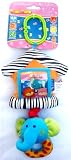 Infant Baby Plush Picture Frame Musical Animal Clip On Stroller Pram Carseat Toy - Blue Elephant