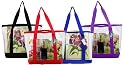 Clear ZIPPER tote with color trim and bottom