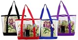 Clear ZIPPER tote with color trim and bottom