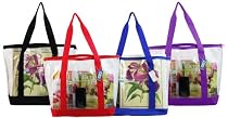 Clear ZIPPER tote with color trim and bottom