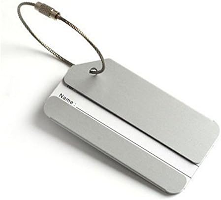 Casualfashion New Metal Travel Accessories Square-shape Luggage tag / Identifier with Name Card (2Pcs Silver)