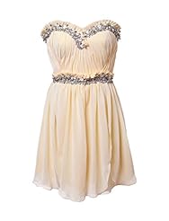 Backless Beaded Sweetheart Chiffon Knee Length Short Bridesmaid Dress/Prom Dress/Wedding Party Dress 