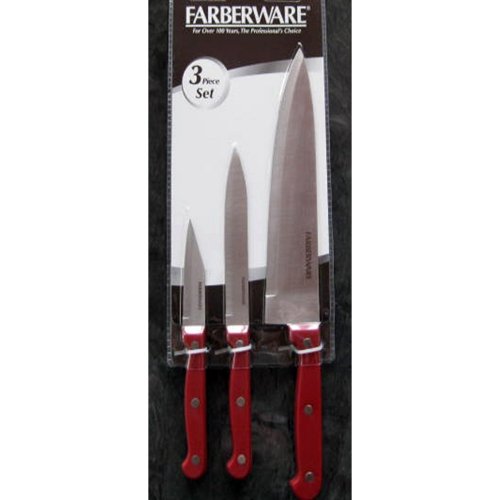 Farberware 3 Piece Cutlery Red Handles