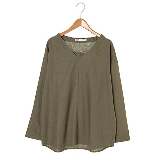 セブンデイズサンデイ（レディース）（SEVENDAYS SUNDAY） リネンレーヨン長袖Vネックシャツプルオーバー