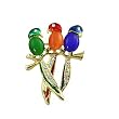 Goldtone Rhinestone Parrot Brooch Pin Fashion Jewelry