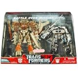 Transformers Movie Series Exclusive 2 Pack Robot Action Figure Set - Battle Over Mission City with Exclusive Voyager Class 7 Inch Tall Megatron and Deluxe Class 5 Inch Tall Autobot Jazz