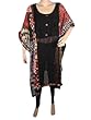 Designer Black Embroidered Kaftan Kurta Dress Georgette Medium Size