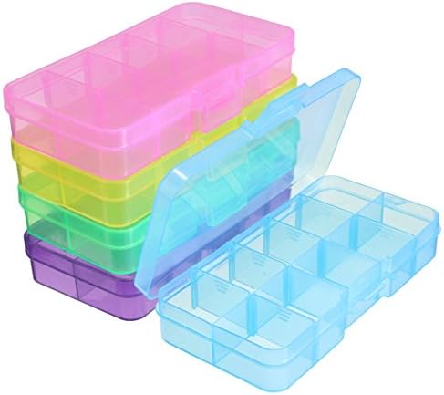 5x10 Slots Plastic Adjustable Boxes Craft Case Organizer Storage Jewelry Beads