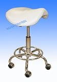 Hydraulic Adjustable Height Saddle Stool Chair Facial Salon Massage Beauty WHITE