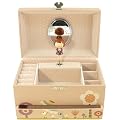 Spieluhr Trousselier 60609 " Ninon & Nioui au jardin (rosa)" (Spieldose, Musikdose, Spieluhren) das ideale Geschenk zur Geburt, Taufe .....