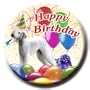 Bedlington Terrier Happy Birthday Pin Badge