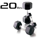 20lb Rubber Coated Hex Dumbbell