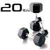 20lb Rubber Coated Hex Dumbbell