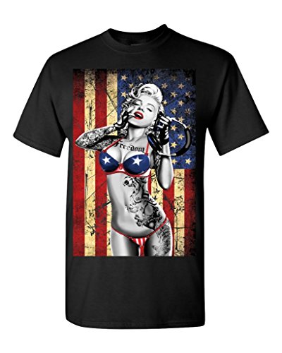 Marilyn Monroe Bikini American Flag T-shirt Marilyn Monroe Shirts