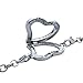 Feilaiger Glass Heart Shape Rhinestone Floating Charm Living Memory Lockets Bracelet Set - Free Link Chain