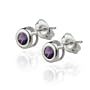 Sterling Silver Round 4mm African Amethyst Stud Earrings