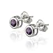 Sterling Silver Round 4mm African Amethyst Stud Earrings