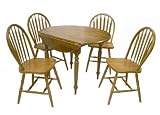 Review Target Marketing Systems 44209 / 5 Piece Drop Leaf Dining Set, Oak