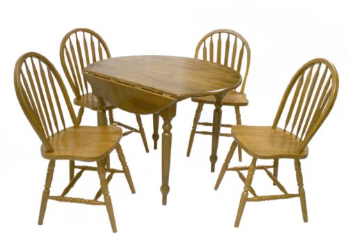 TMS 5 Piece Drop Leaf Dining Set, Oak TMS 5 Piece Drop Leaf Dining Set, Oak