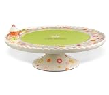 Grasslands Road Sweet Soiree 12-1/2-Inch by 5-1/2-Inch “..Happy Birthday” Pedestal Cake Plate with Cupcake Embellishment
