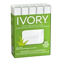 Ivory Aloe 10-Count: Bath Size Bars, 40 Ounce