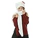 Funnie 21 Novelty Animal HAT Cosplay CAP - Unisex Fit Adult & Children- Soft Warm Headwraps Headwear with Mittens (White Kitty)