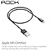 [Apple MFI Certified] Rock 3.3ft/1M Nylon Braided Tangle-Free Aluminum Casing 8-pin Lightning to USB Sync/Charger Cable for iPhone 7/7 Plus/6s/6s Plus/6/6 Plus, iPad 4/Pro/Air/Mini -Retail- Rose Pink