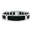 Stainless Steel ID Bracelet with Rubber Inlay (16mm Wide) - 8.25 Inch