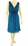 IMAGE OF Xscape Double V Sleeveless Dress Cobalt 18W