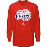adidas Los Angeles Clippers Youth Red Team Logo Long Sleeve T-shirt&Acirc;&nbsp; (Yth XL)