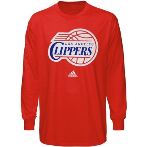 adidas Los Angeles Clippers Youth Red Team Logo Long Sleeve T-shirt&Acirc;&nbsp; (Yth XL)