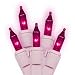 Set of 50 Pink Mini Christmas Lights - White Wire