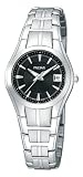 Pulsar Black Dial Silver Tone Stainless Bracelet Dress Ladies Watch - PXT835