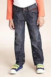 Cotton Rich Adjustable Waist Corduroy Trim Jeans