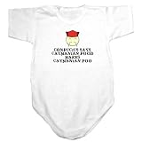 Baby Bodysuit White  Caymanian Food Makes Caymanian Poo !  Cayman Islands Country