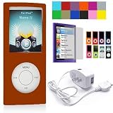 (4 in 1 Nano Many color available)New Ipod Nano 4 Silicone Skin Case Cover (open Click Wheel) with Screen Protector for the New Apple iPod Nano Nano-Chromatic 4th Generation 8gb 16gb (Ipod Nano mp3 player not included) + Travel Charger for new ipod nano + BONUS Widsom*Courage Neckstrap