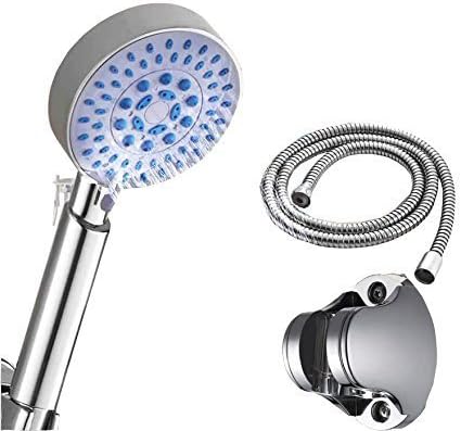 EPGardening 5-Setting Multi-Function Massage Jet Bathroom Shower Head Handheld with Extra Long Hose and Bracket Holder,Chrome??
