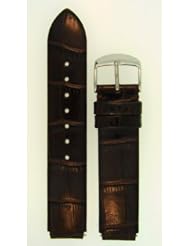 Fits Philip Stein size 1 18mm Dark Chocolate Brown Alligator Grain Leather Watchband With Spring Bars - by JP Leatherworks