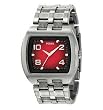 Fossil #JR9983 Men's Stainless Steel Red Dial Watch