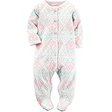 カーターズ ロンパース carter's 女の子用トライバルピンクフリース足つきカバーオール (3months(55-61cm)) [並行輸入品]